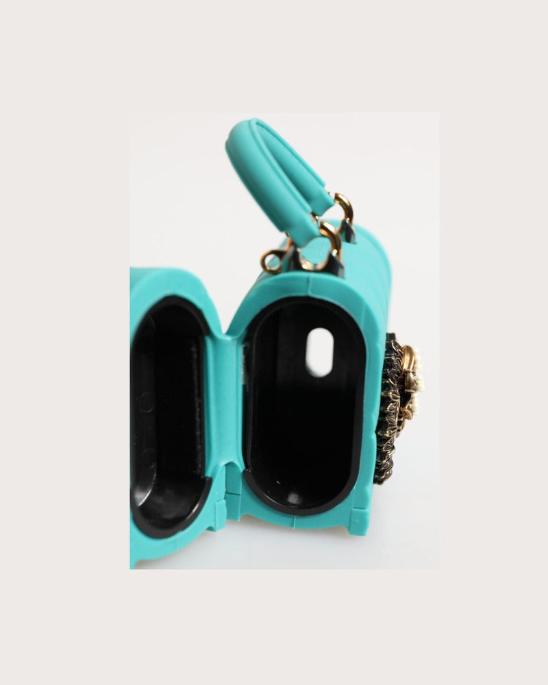 Dolce & Gabbana Turquoise Silicone Devotion Heart Cover Bag Airpods Case Glam Steals
