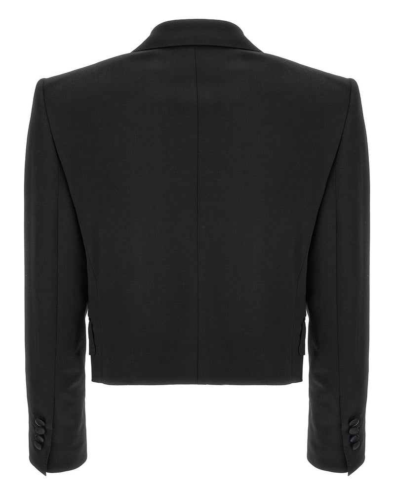 Dolce & Gabbana Tuxedo Crop Blazer Glam Steals