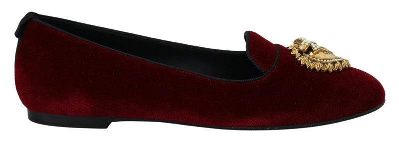 Dolce & Gabbana Velvet Bordeaux Slip On Loafers Flats Shoes see this Glam Steals