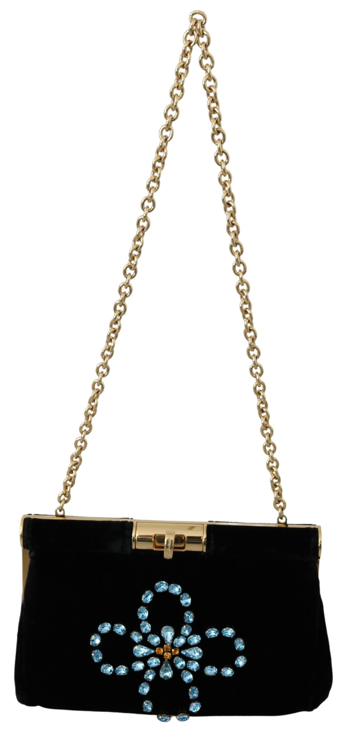 Dolce & Gabbana Velvet Evening Party Crossbody With Crystal Studs Glam Steals