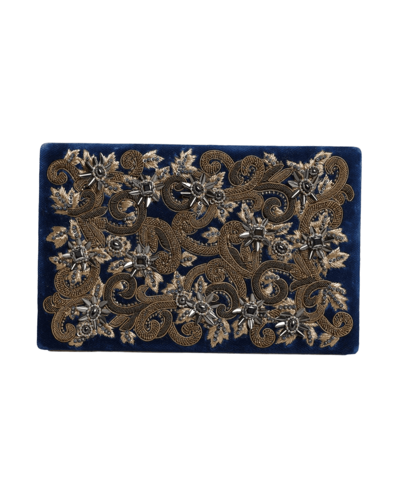 Dolce & Blue Gabbana Velvet Frame Clutch Evening Party Purse Bag Glam Steals