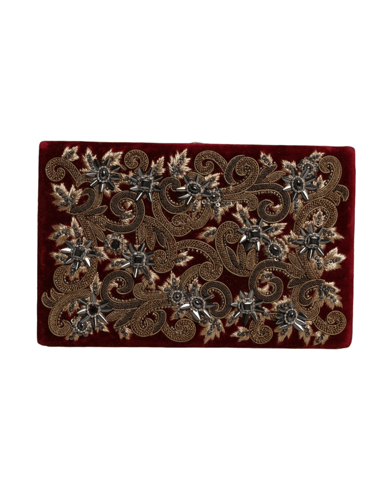 Dolce & Red Gabbana Velvet Frame Clutch Evening Party Purse Bag Glam Steals