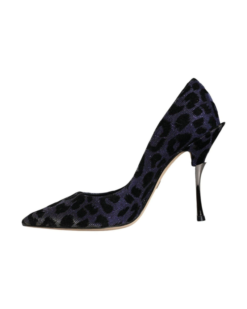 Dolce & Gabbana Violet Leopard Lurex High Heels Pumps Shoes Glam Steals