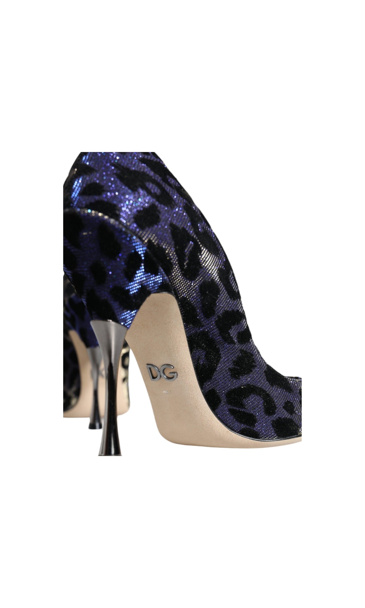 Dolce & Gabbana Violet Leopard Lurex High Heels Pumps Shoes Glam Steals