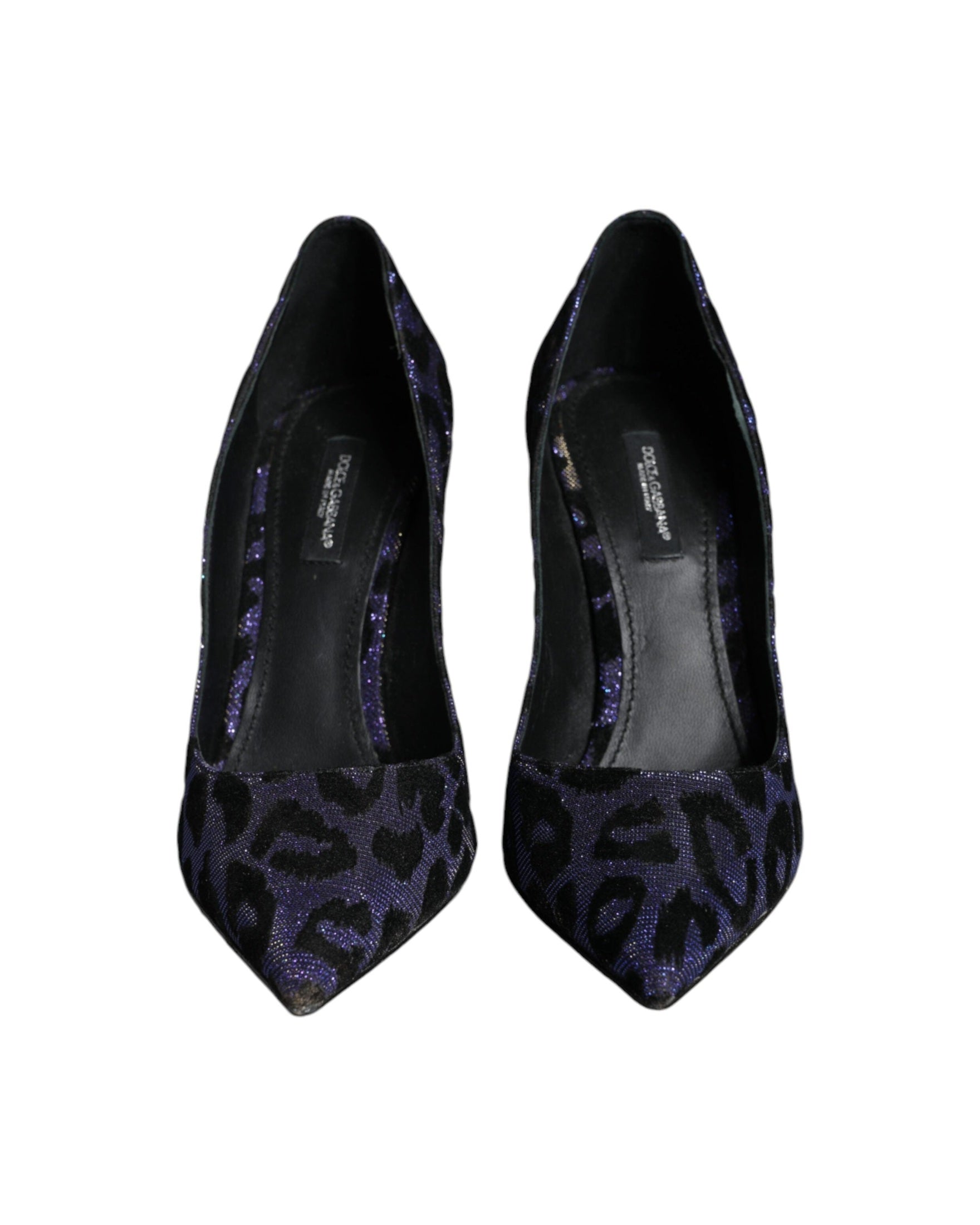 Dolce & Gabbana Violet Leopard Lurex High Heels Pumps Shoes Glam Steals