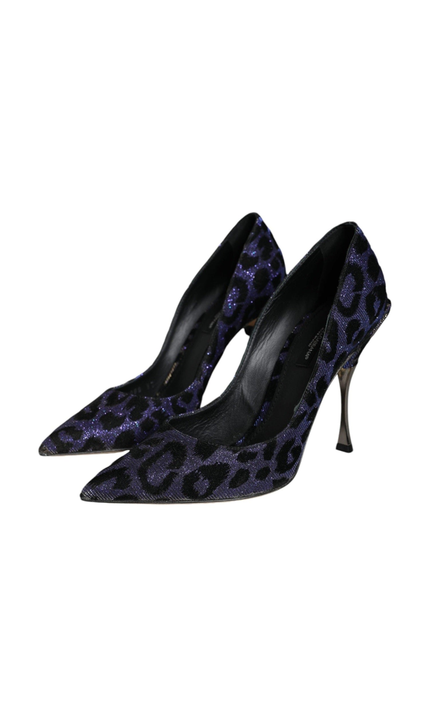 Dolce & Gabbana Violet Leopard Lurex High Heels Pumps Shoes Glam Steals