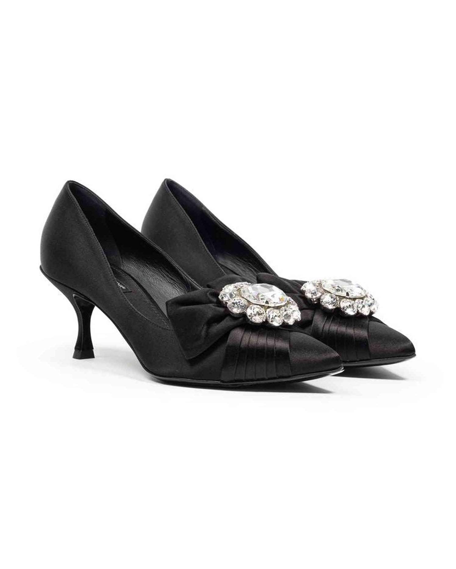 Dolce & Gabbana Viscose Black Pump Glam Steals
