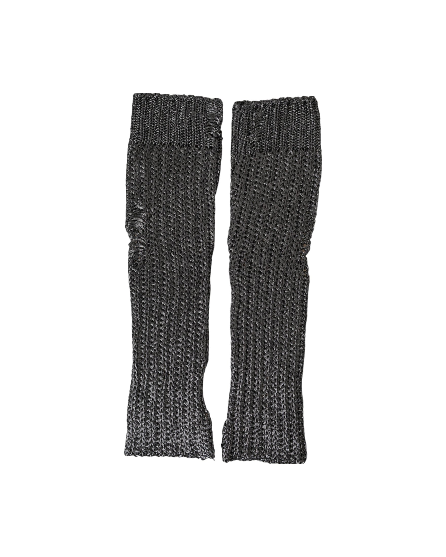 Dolce & Gabbana Viscose Knitted Finger Less Gray Gloves Glam Steals