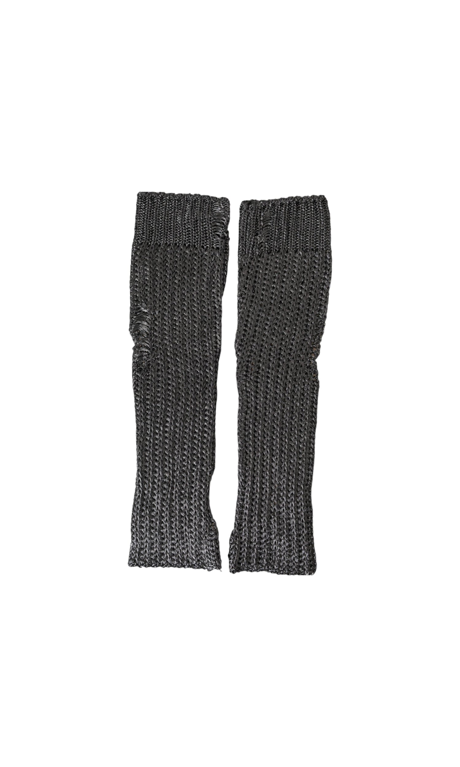 Dolce & Gabbana Viscose Knitted Finger Less Gray Gloves Glam Steals