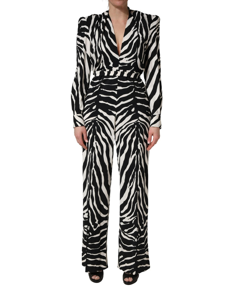 Dolce & Gabbana Viscose Zebra Pattern Jumpsuit Glam Steals