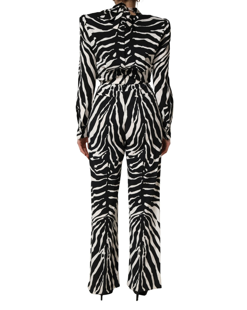 Dolce & Gabbana Viscose Zebra Pattern Jumpsuit Glam Steals