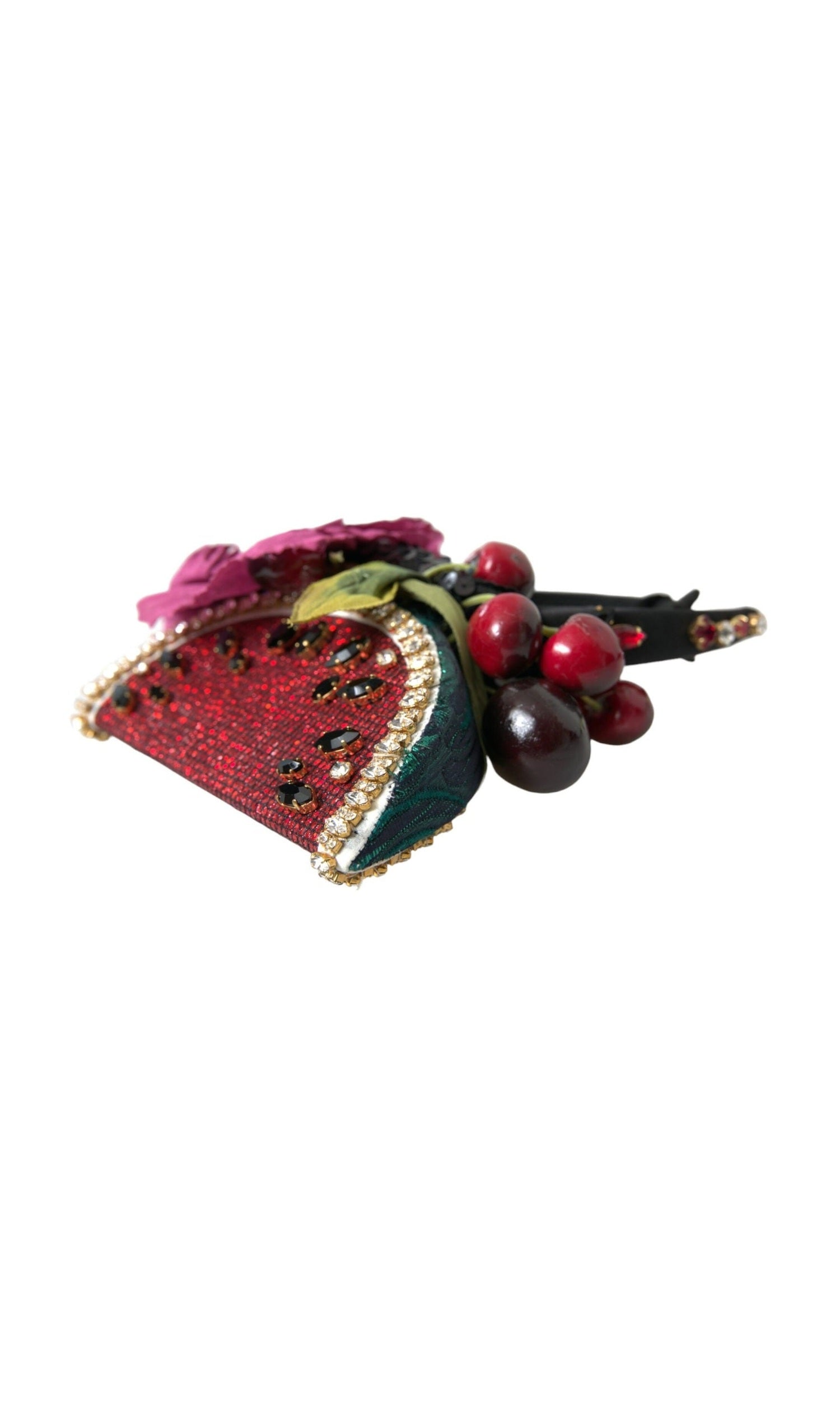 Dolce & Gabbana Watermelon Cherry Crystal Hairband Statement Red Diadem Glam Steals