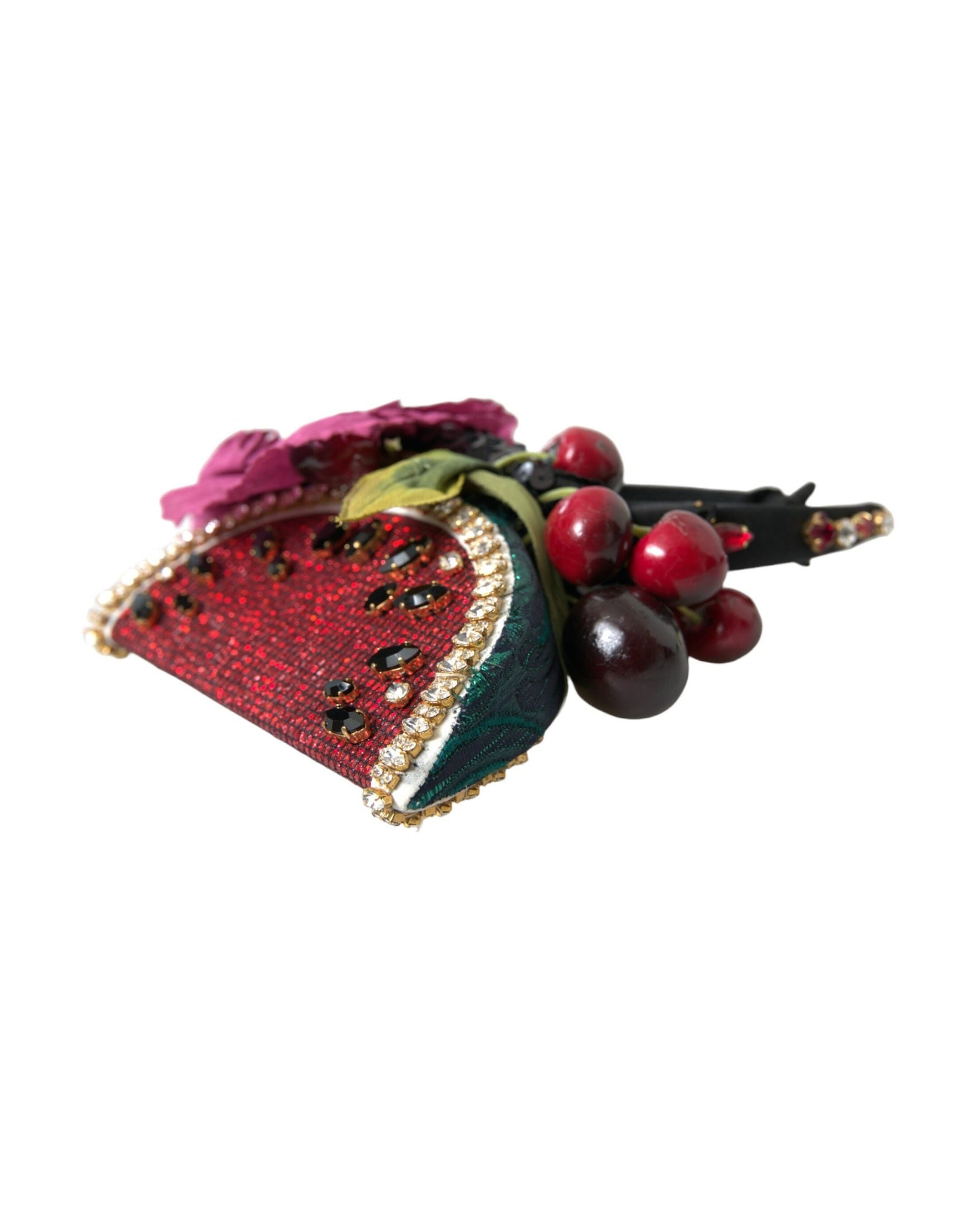 Dolce & Gabbana Watermelon Cherry Crystal Hairband Statement Red Diadem Glam Steals