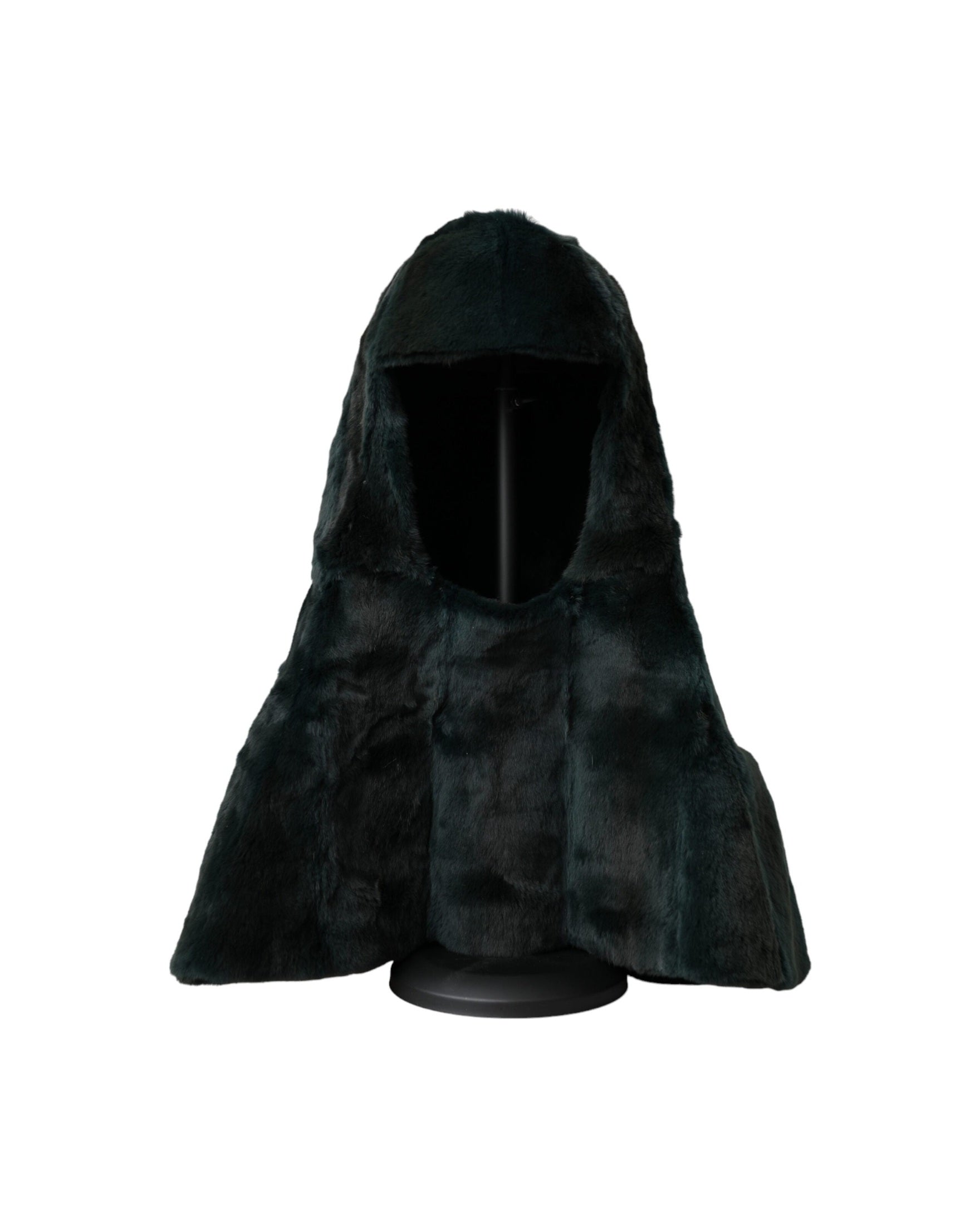 Dolce & Gabbana Weasel Fur Whole Head Wrap Black Hat Glam Steals