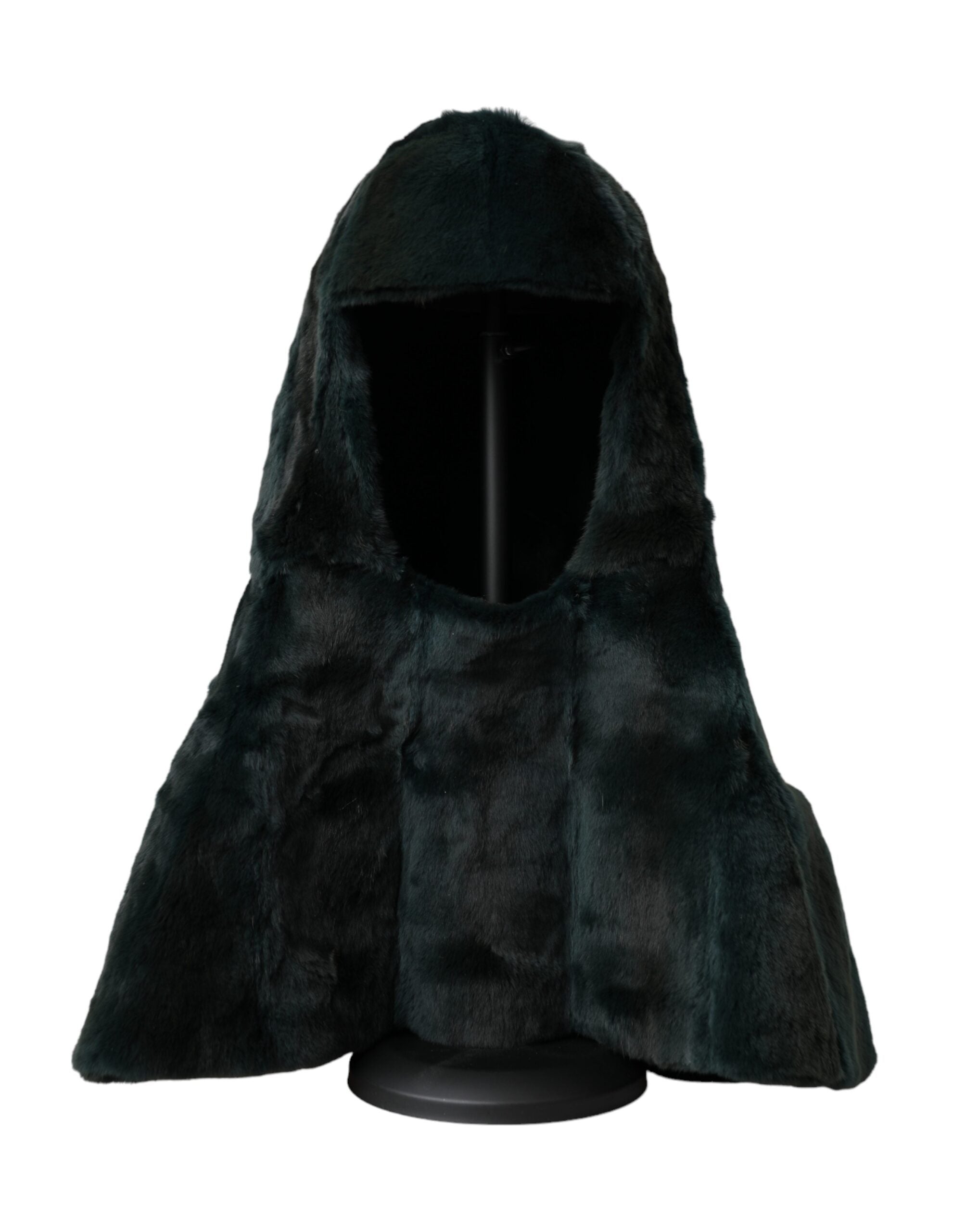 Dolce & Gabbana Weasel Fur Whole Head Wrap Black Hat Glam Steals