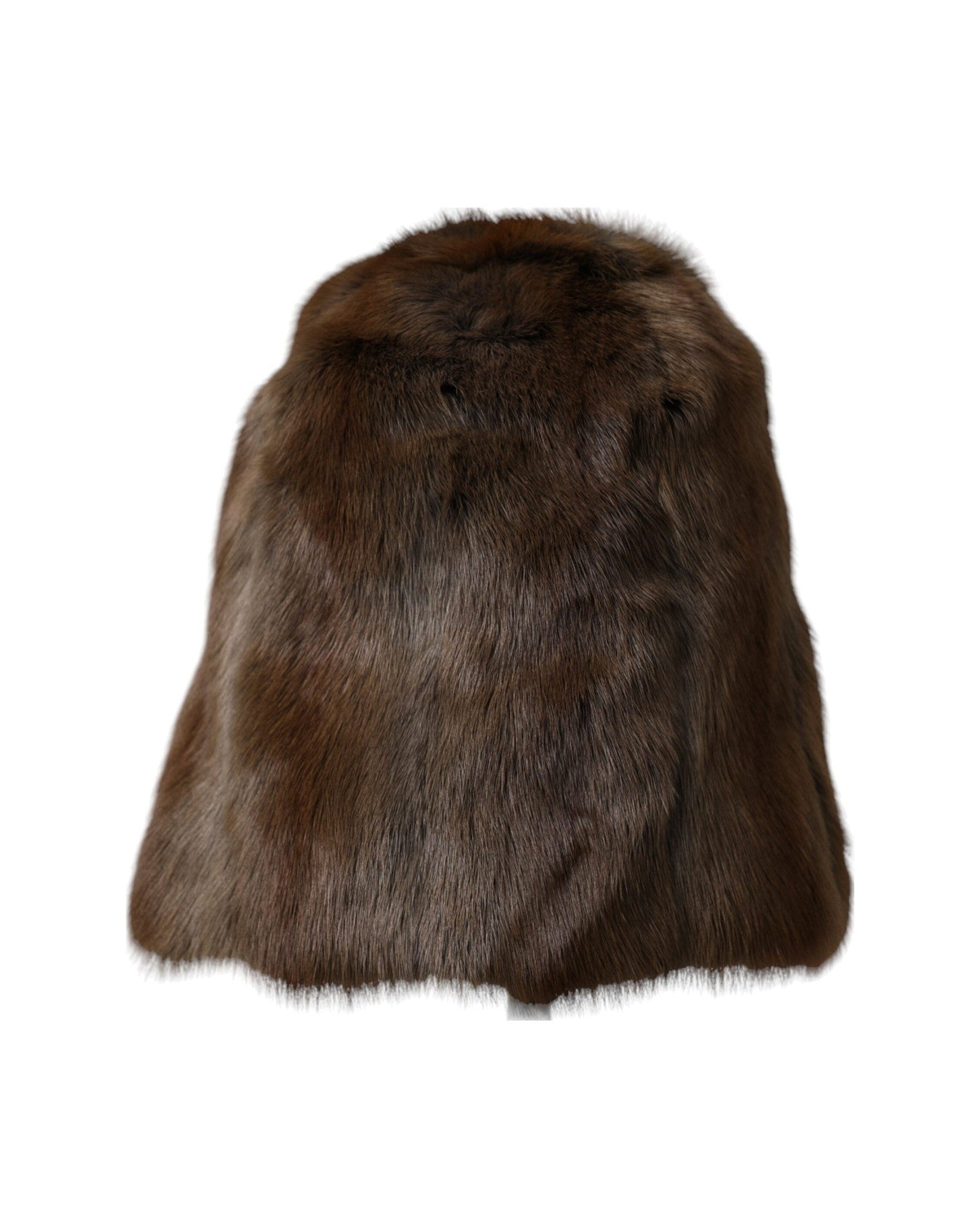 Dolce & Gabbana Weasel Fur Womens Cashmere Hat Brown Beanie Glam Steals