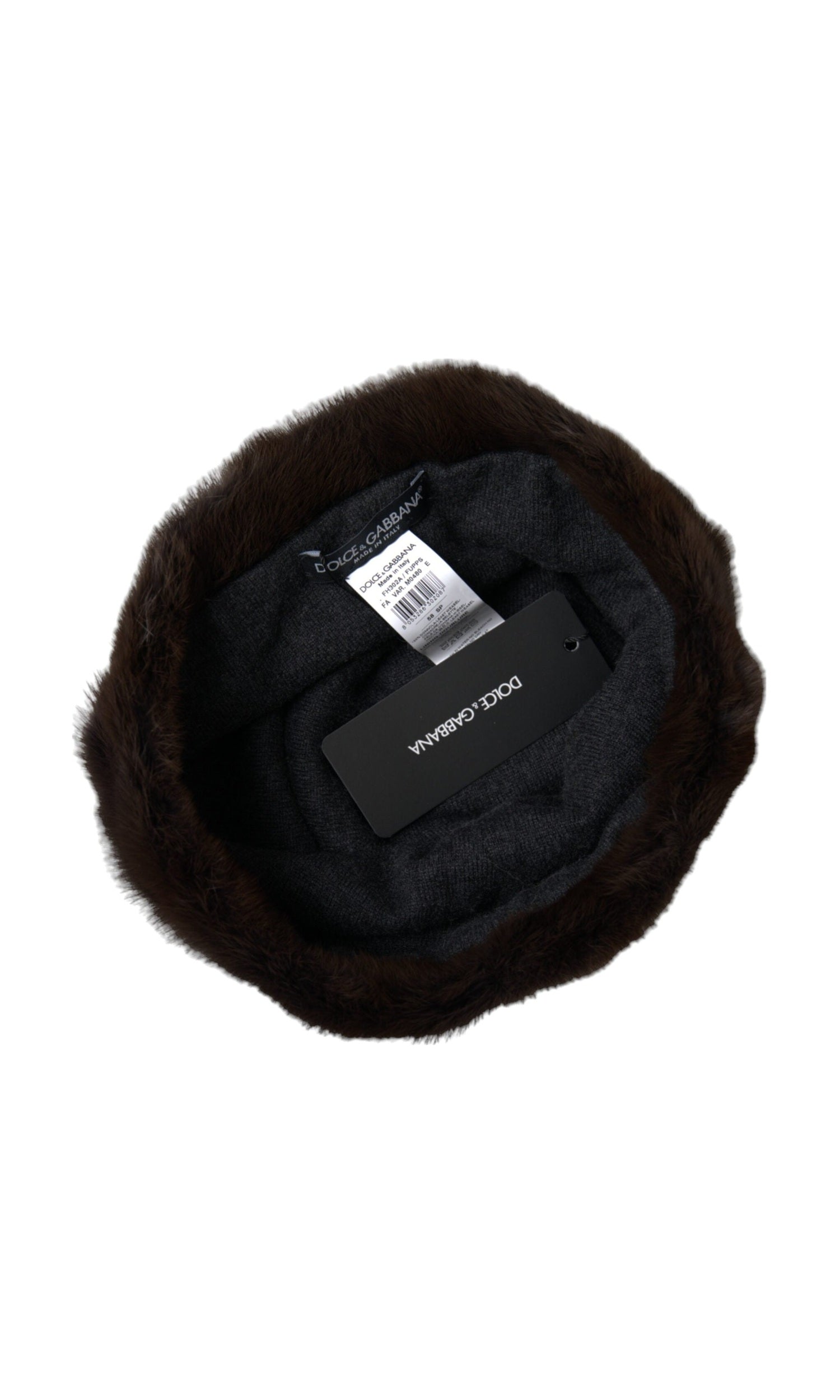 Dolce & Gabbana Weasel Fur Womens Cashmere Hat Brown Beanie Glam Steals