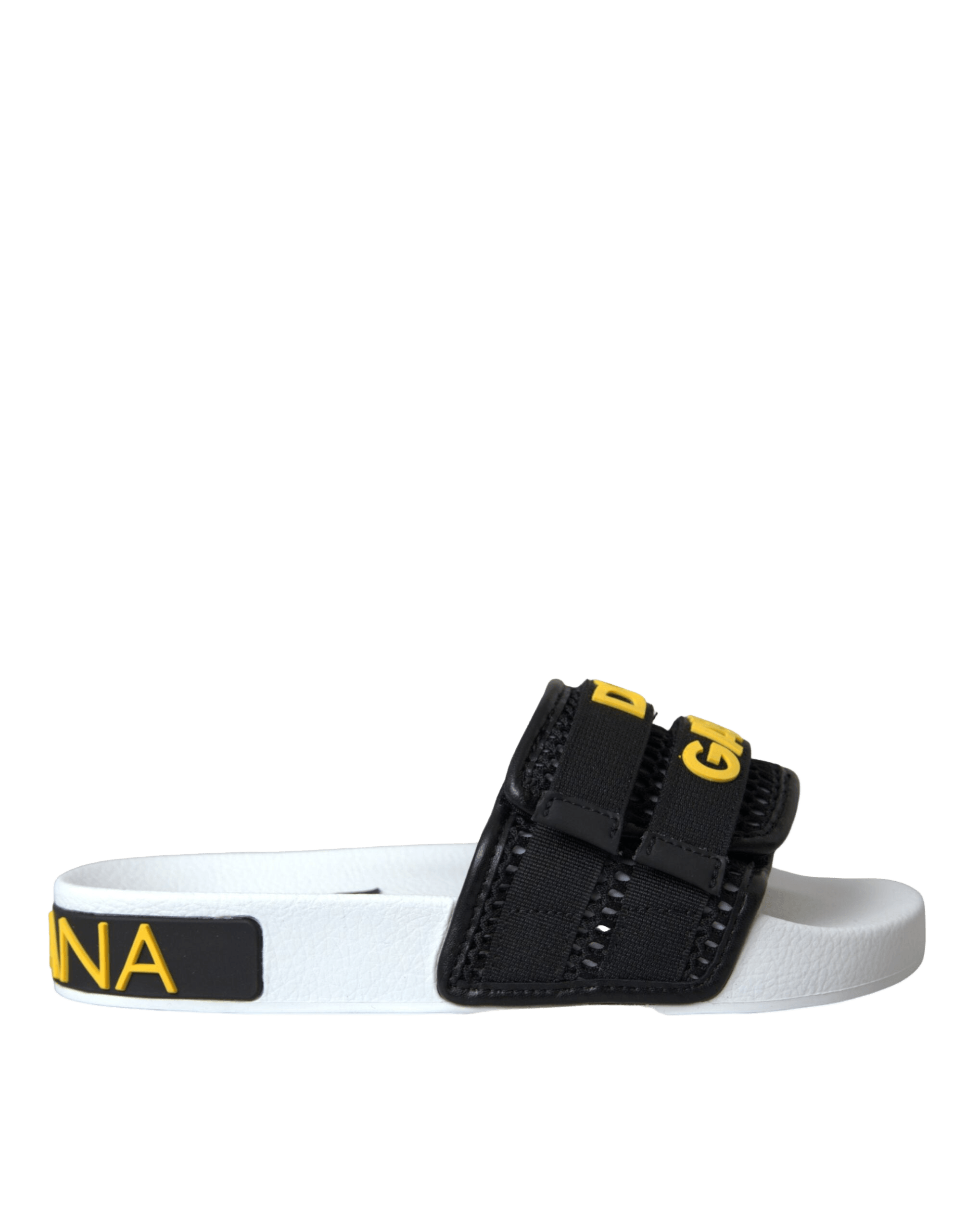 Dolce & Gabbana White Black Logo Beachwear Flats Sandals Shoes Glam Steals