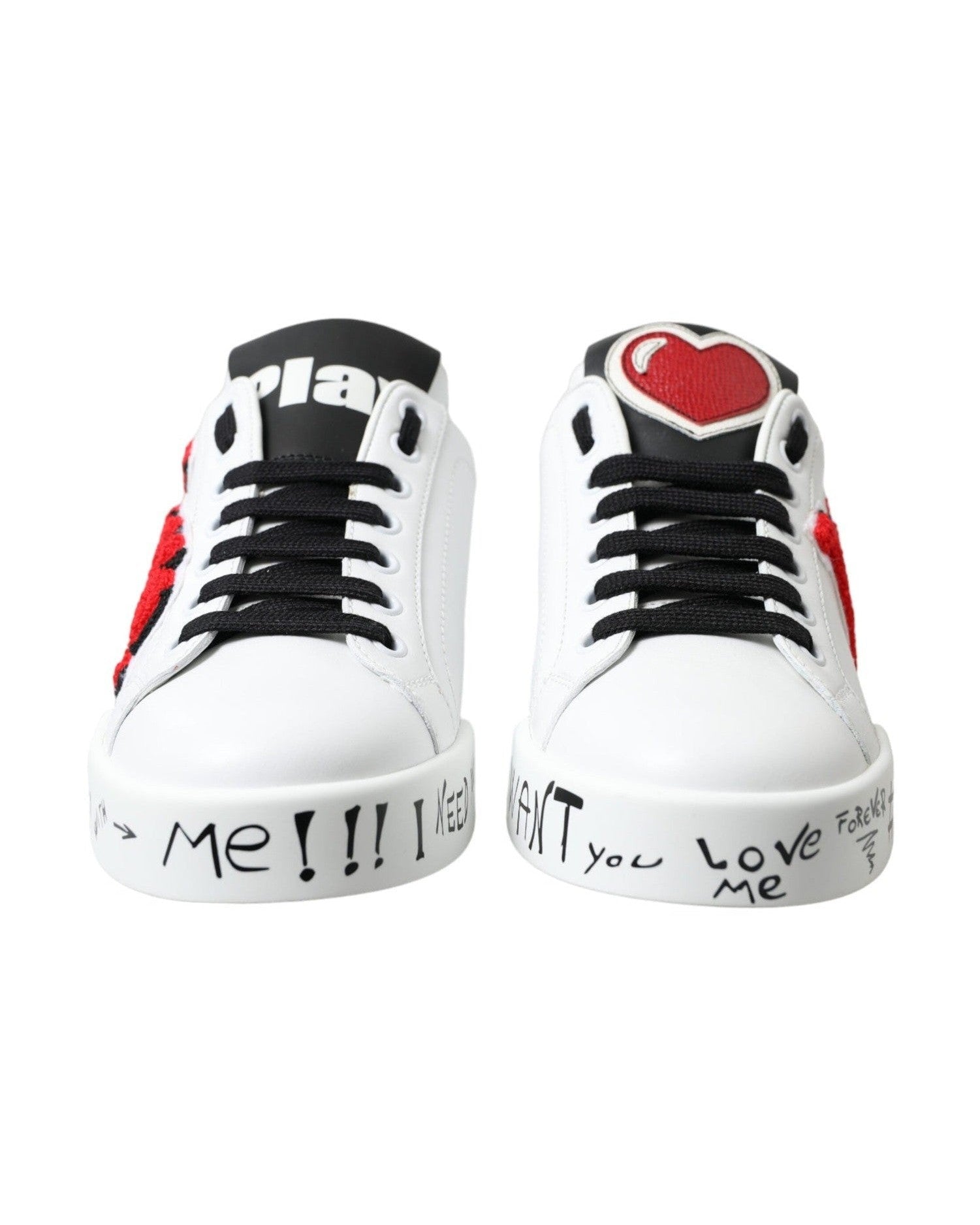 Dolce & Gabbana Chic Portofino Leather White Sneakers Glam Steals