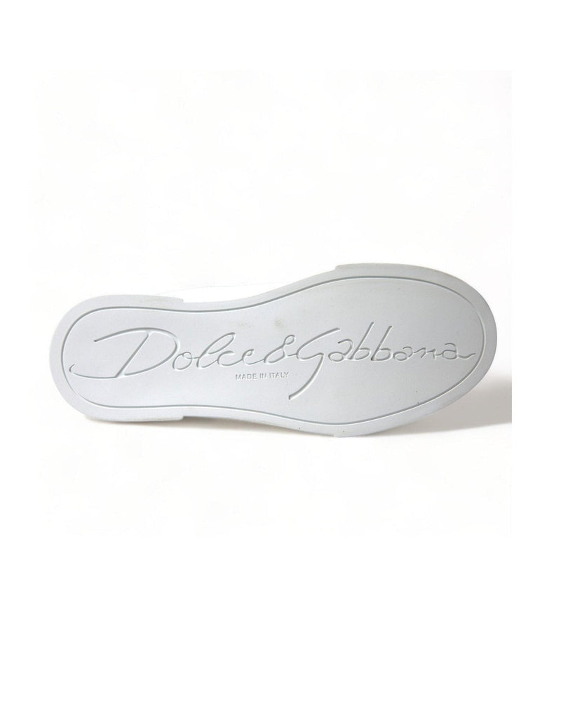 Dolce & Gabbana Chic Portofino Leather White Sneakers Glam Steals