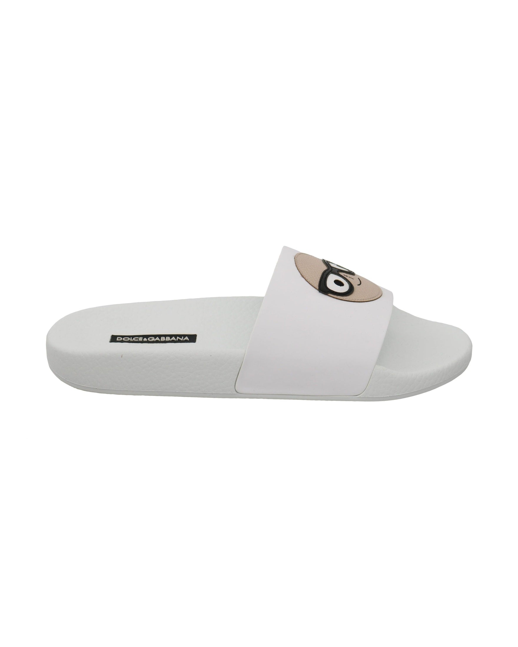 Dolce & Gabbana White Chic Slide Sandals Luxury Summer Footwear Glam Steals
