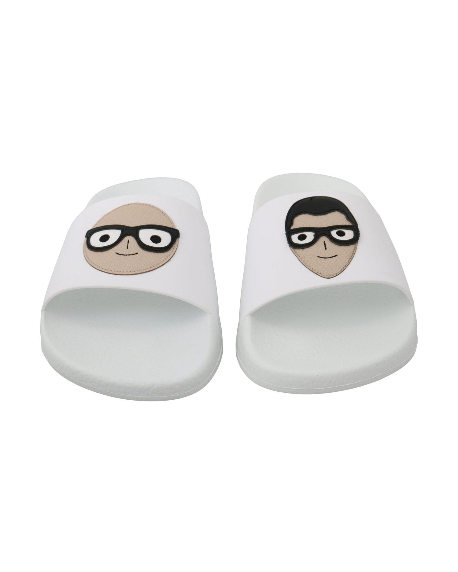 Dolce & Gabbana White Chic Slide Sandals Luxury Summer Footwear Glam Steals