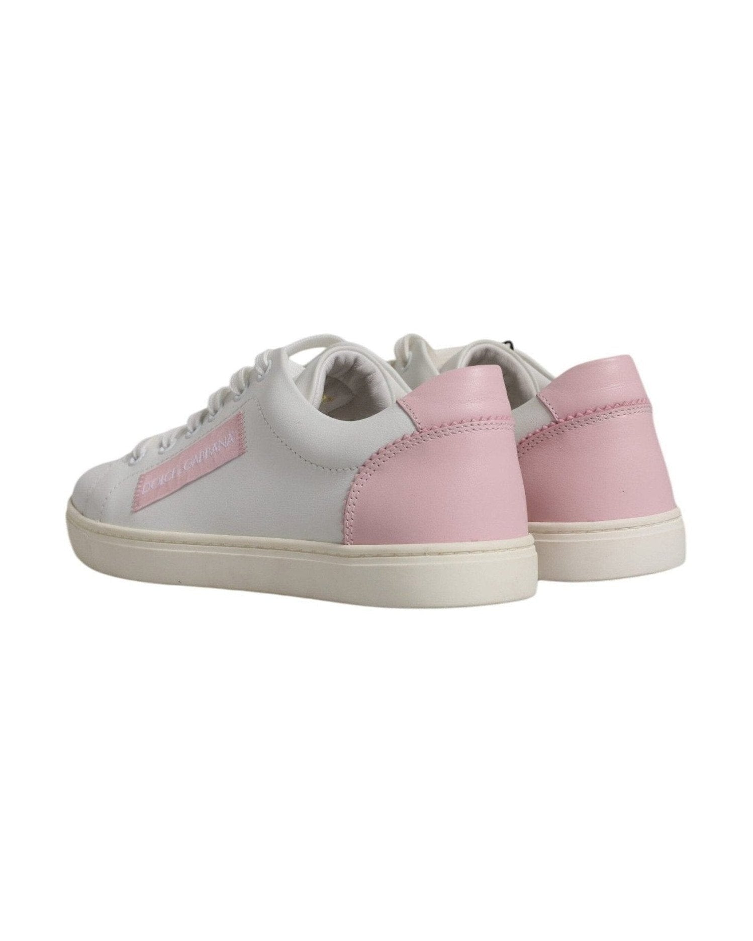 Dolce & Gabbana White Classic Calf Leather Sneakers Shoes Glam Steals