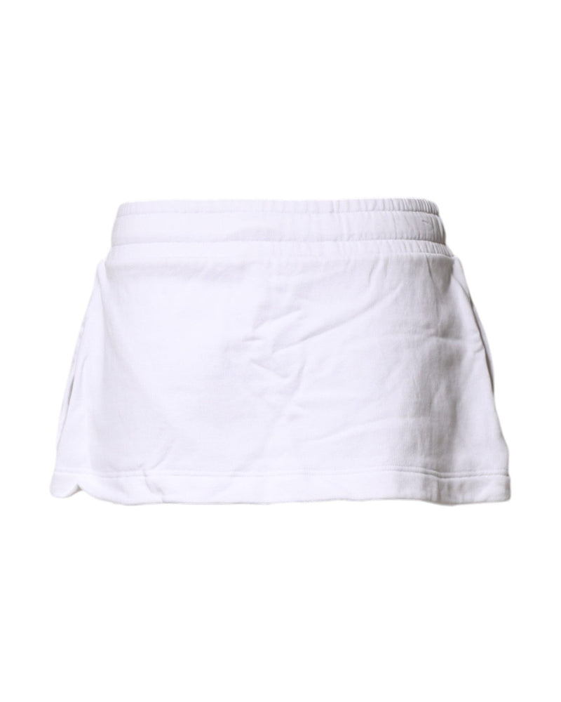 Dolce & Gabbana White Cotton Blend Mid Waist A Line Mini Skirt Glam Steals