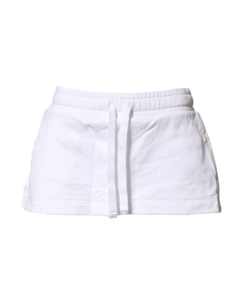 Dolce & Gabbana White Cotton Blend Mid Waist A Line Mini Skirt Glam Steals