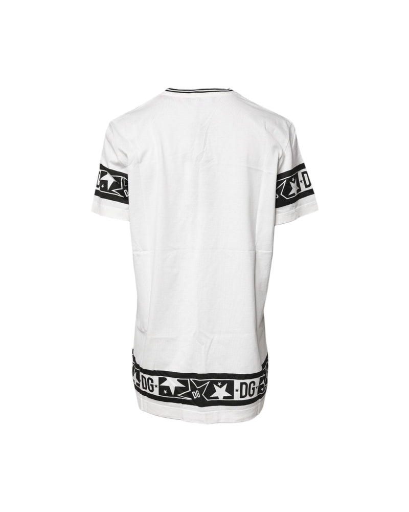 Dolce & Gabbana White Cotton Crewneck T-shirt Glam Steals