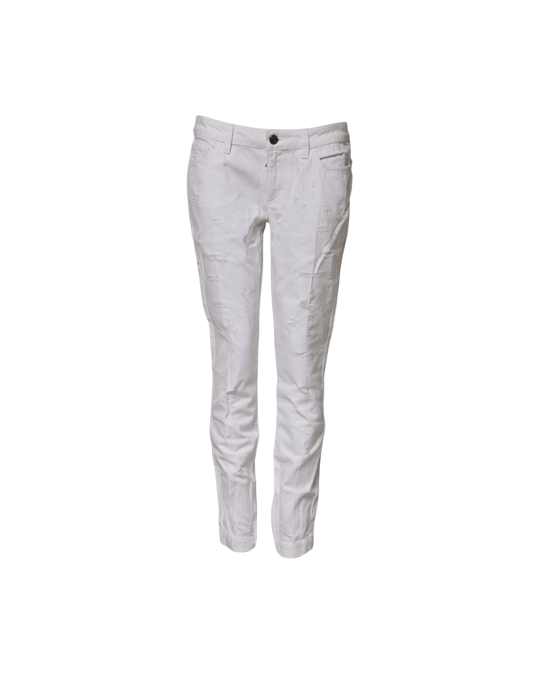 Dolce & Gabbana White Cotton Mid Waisted Women Denim Jeans Glam Steals