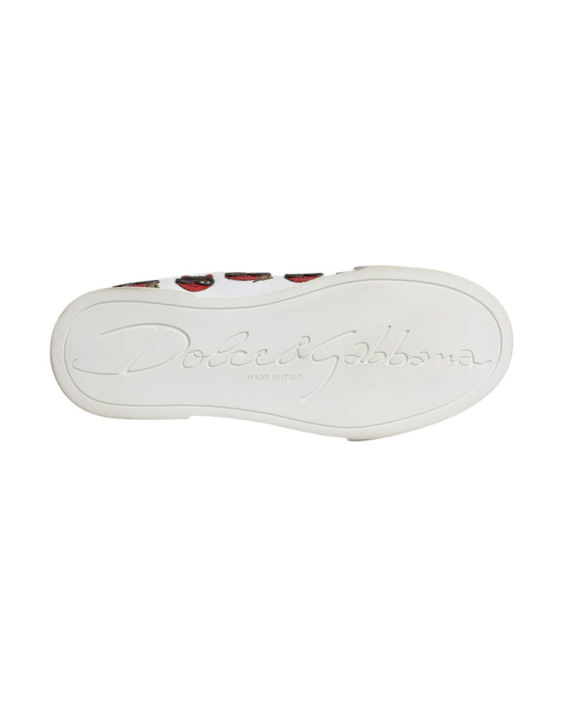 Dolce & Gabbana White Devil Face Portofino Sneakers Shoes Sneakers