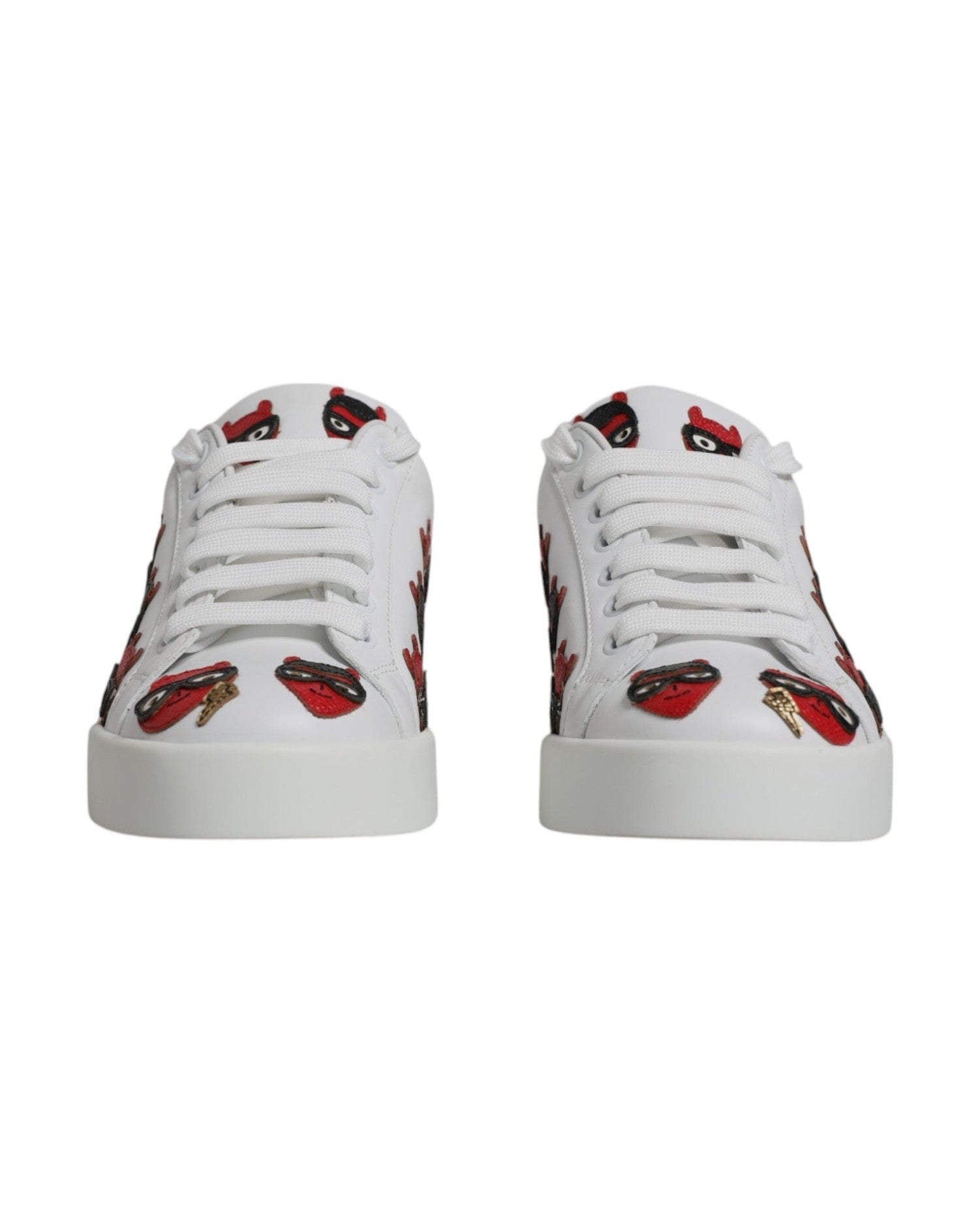Dolce & Gabbana White Devil Face Portofino Sneakers Shoes Sneakers