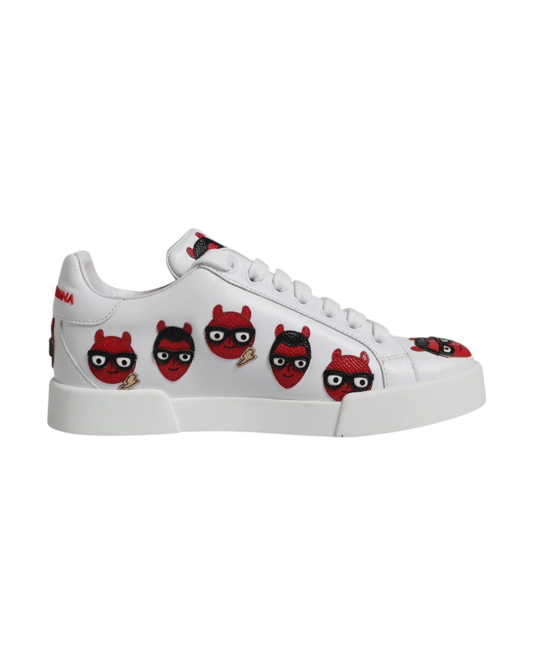Dolce & Gabbana White Devil Face Portofino Sneakers Shoes Glam Steals