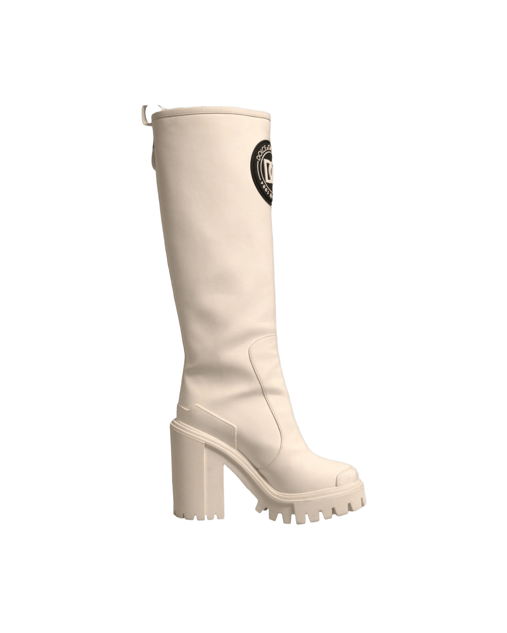 Dolce & Gabbana White Dg Logo Hi Trekking Plateau Biker Boots Shoes Glam Steals