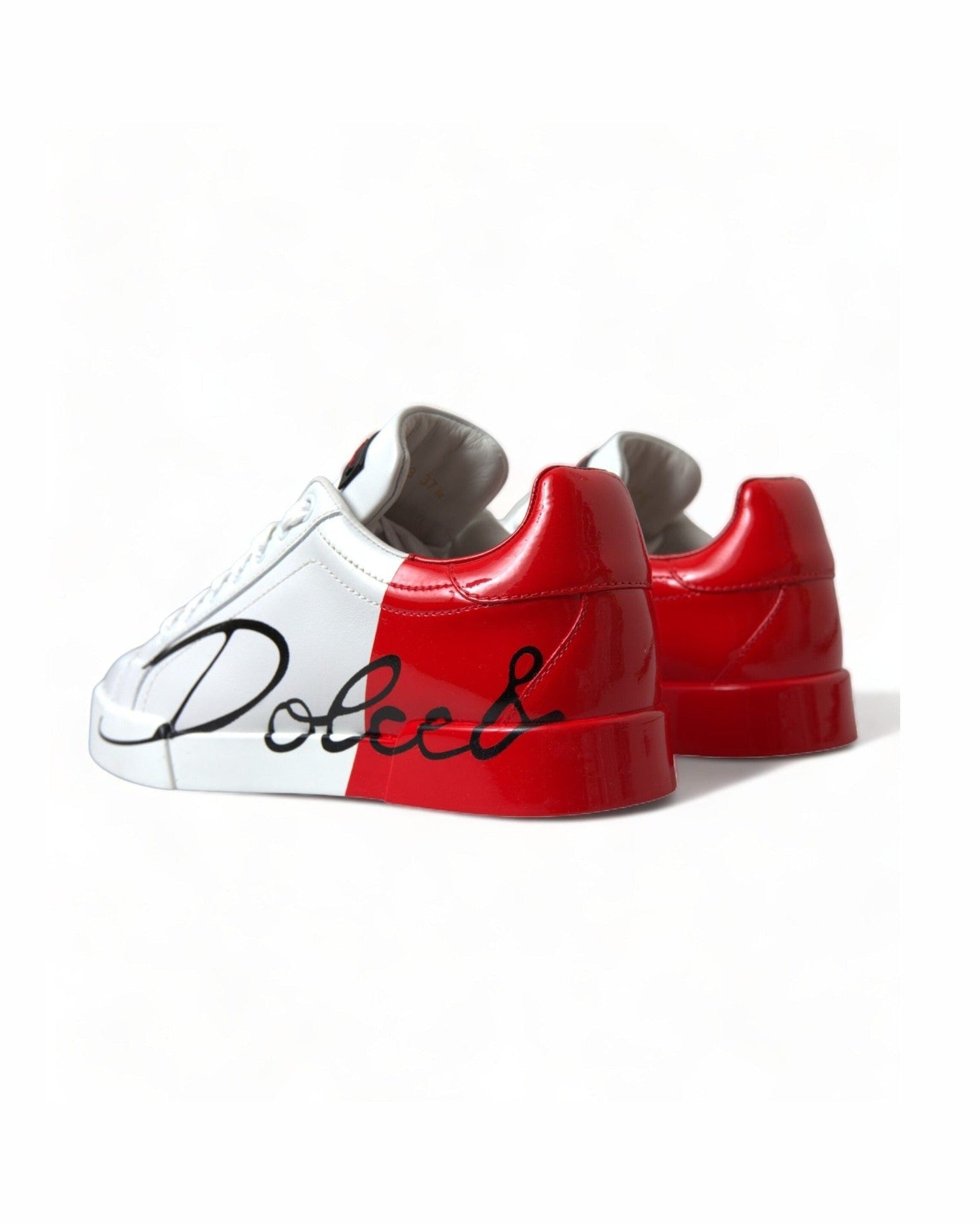 Dolce & Gabbana Elegant Leather Portofino White Sneakers Glam Steals