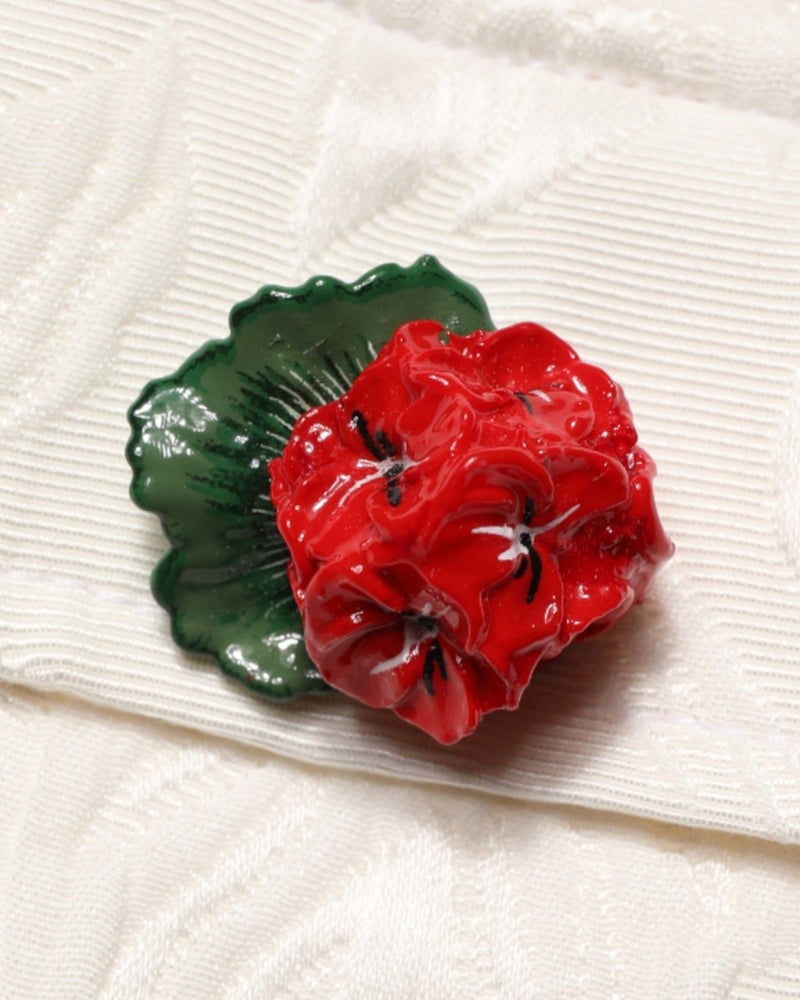 Dolce & Gabbana White Floral Brocade High Waist Mini Skirt Glam Steals