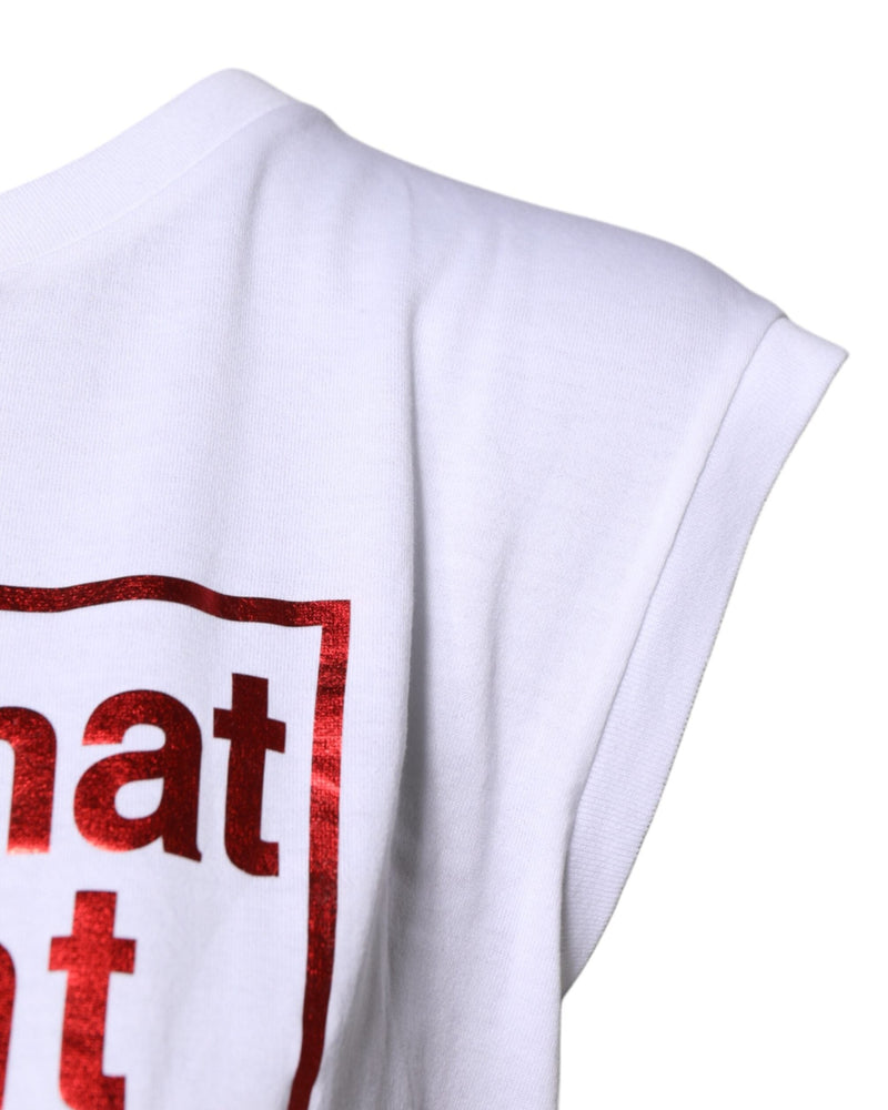 Dolce & Gabbana White Floral Graphic Print Sleeveless Tank Top Glam Steals