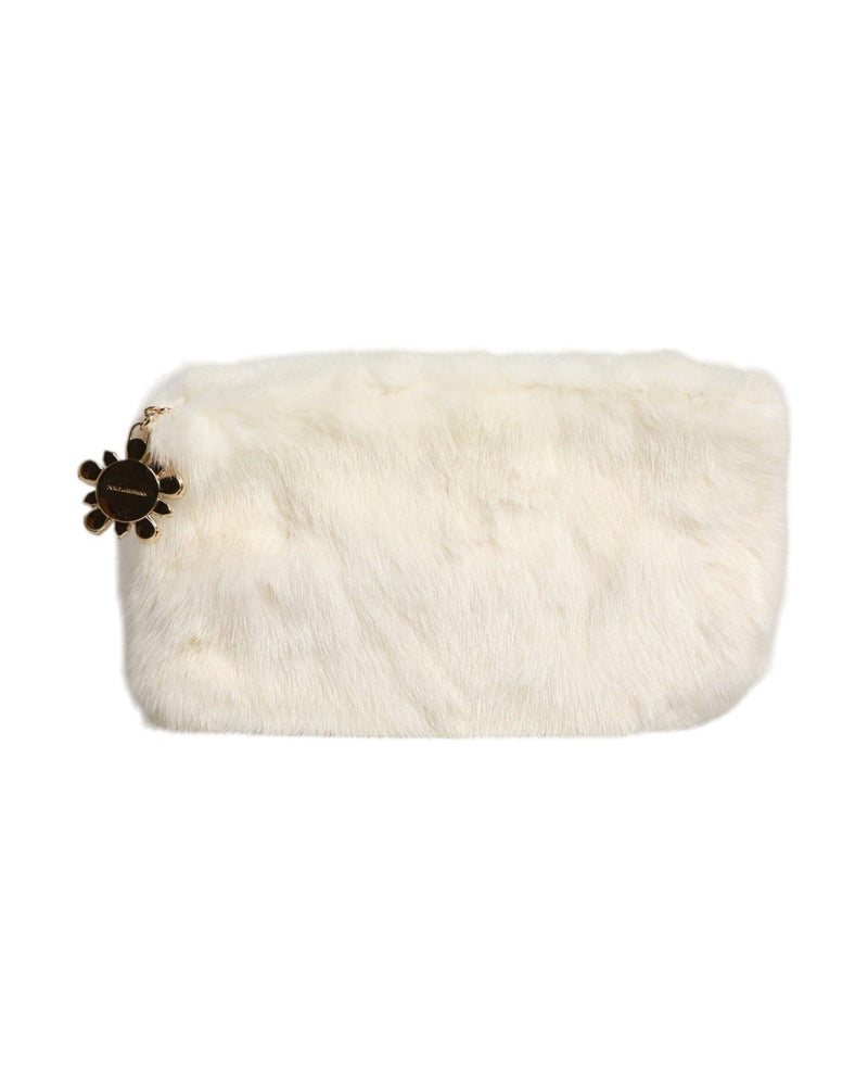 Dolce & Gabbana Fur Handbag Clutch Purse Pouch White Bag Glam Steals