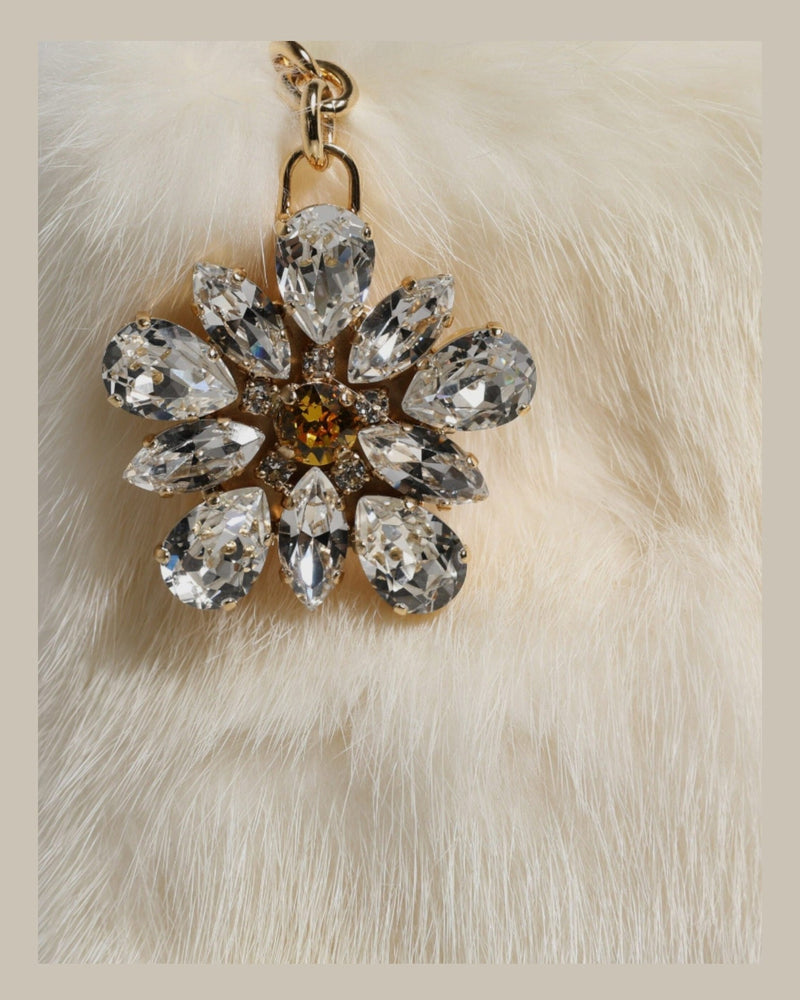 Dolce & Gabbana Fur Handbag Clutch Purse Pouch White Bag Glam Steals