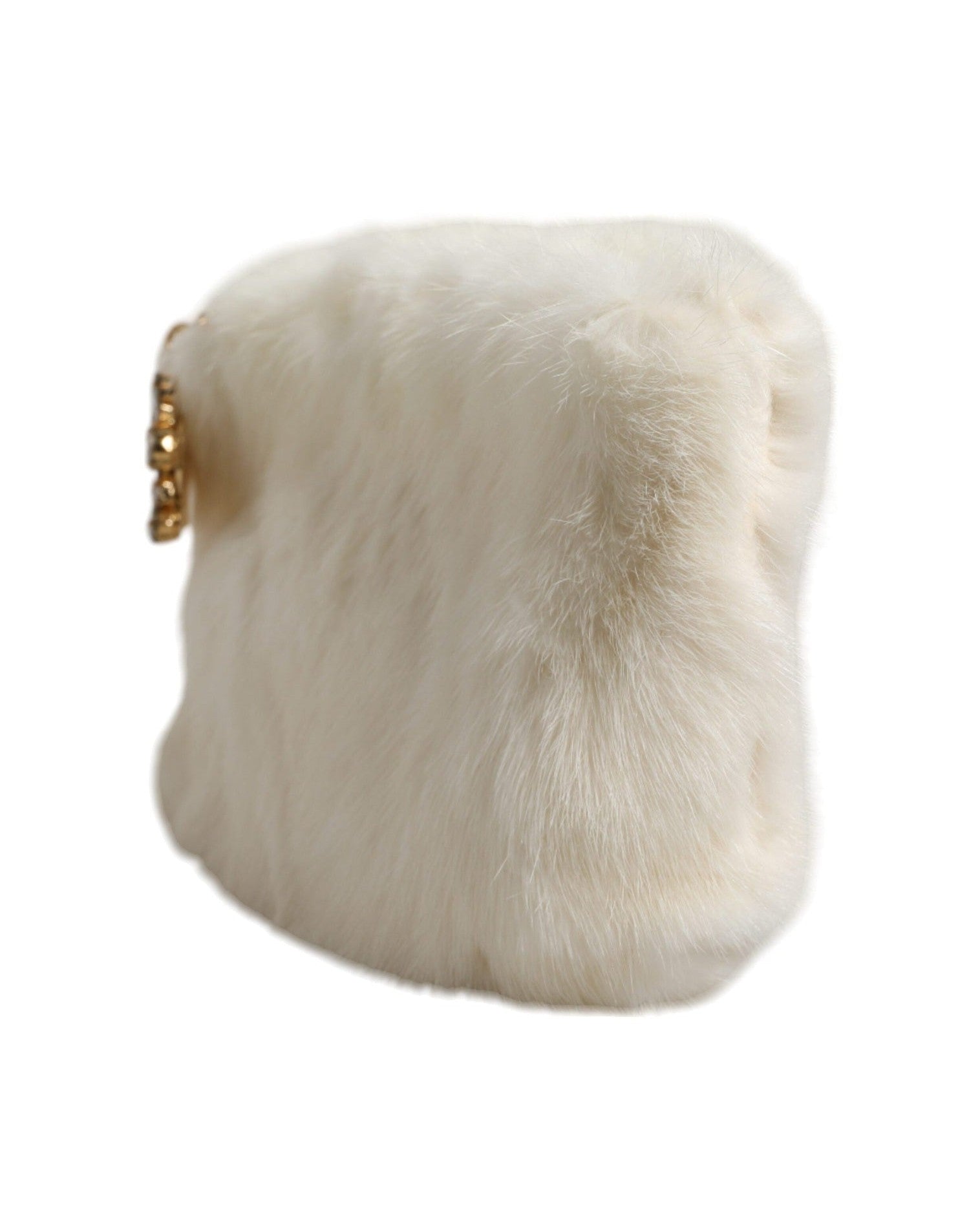Dolce & Gabbana Fur Handbag Clutch Purse Pouch White Bag Glam Steals