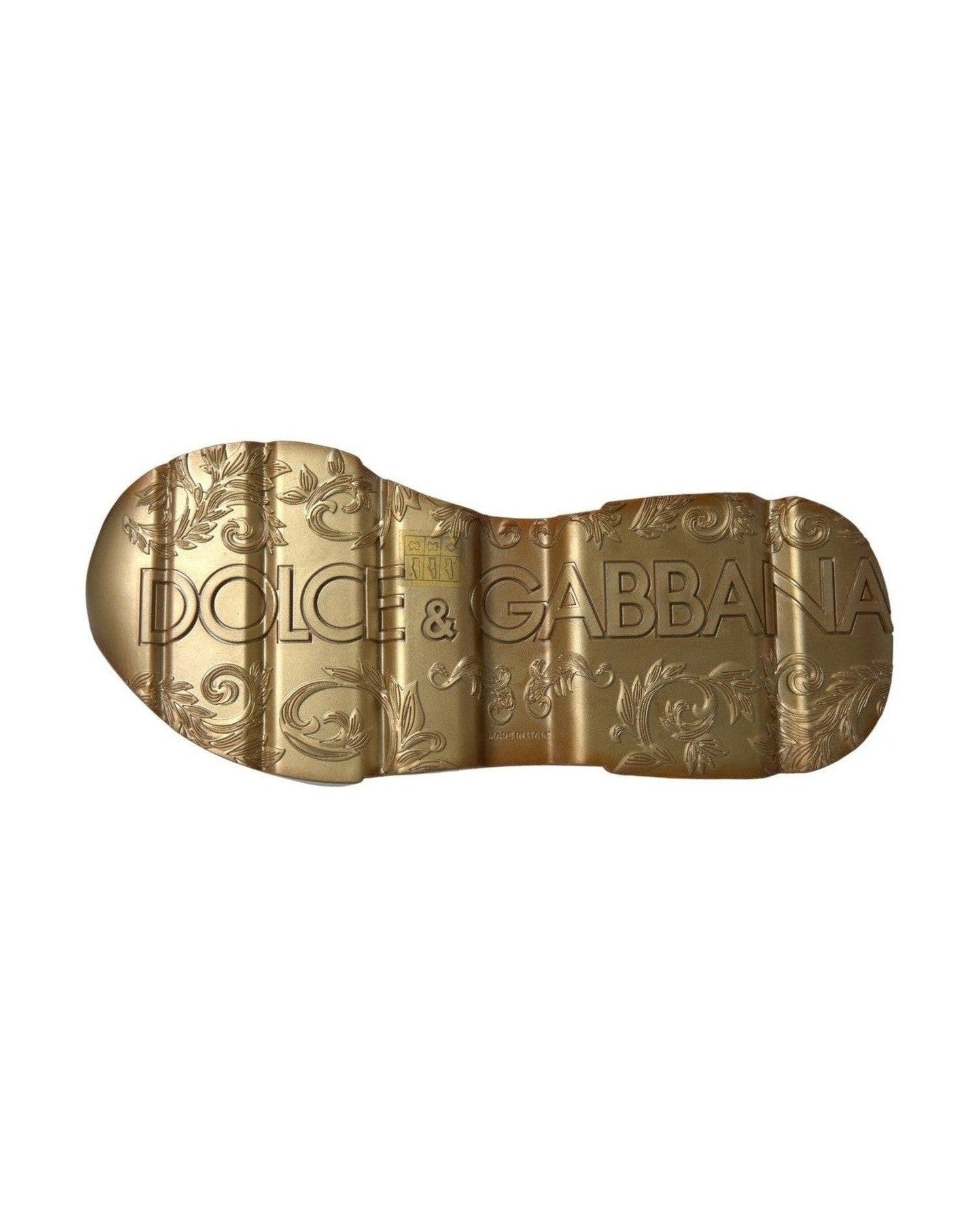 Dolce & Gabbana White Gold Daymaster Leather Sneakers Shoes Glam Steals