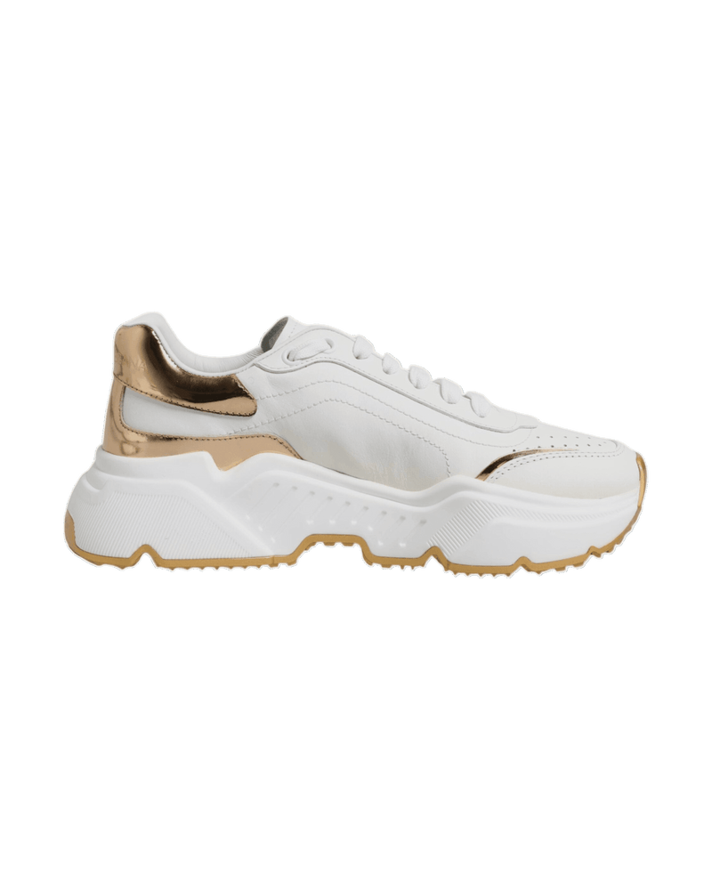 Dolce & Gabbana White Gold Daymaster Low Top Sneakers Shoes Glam Steals