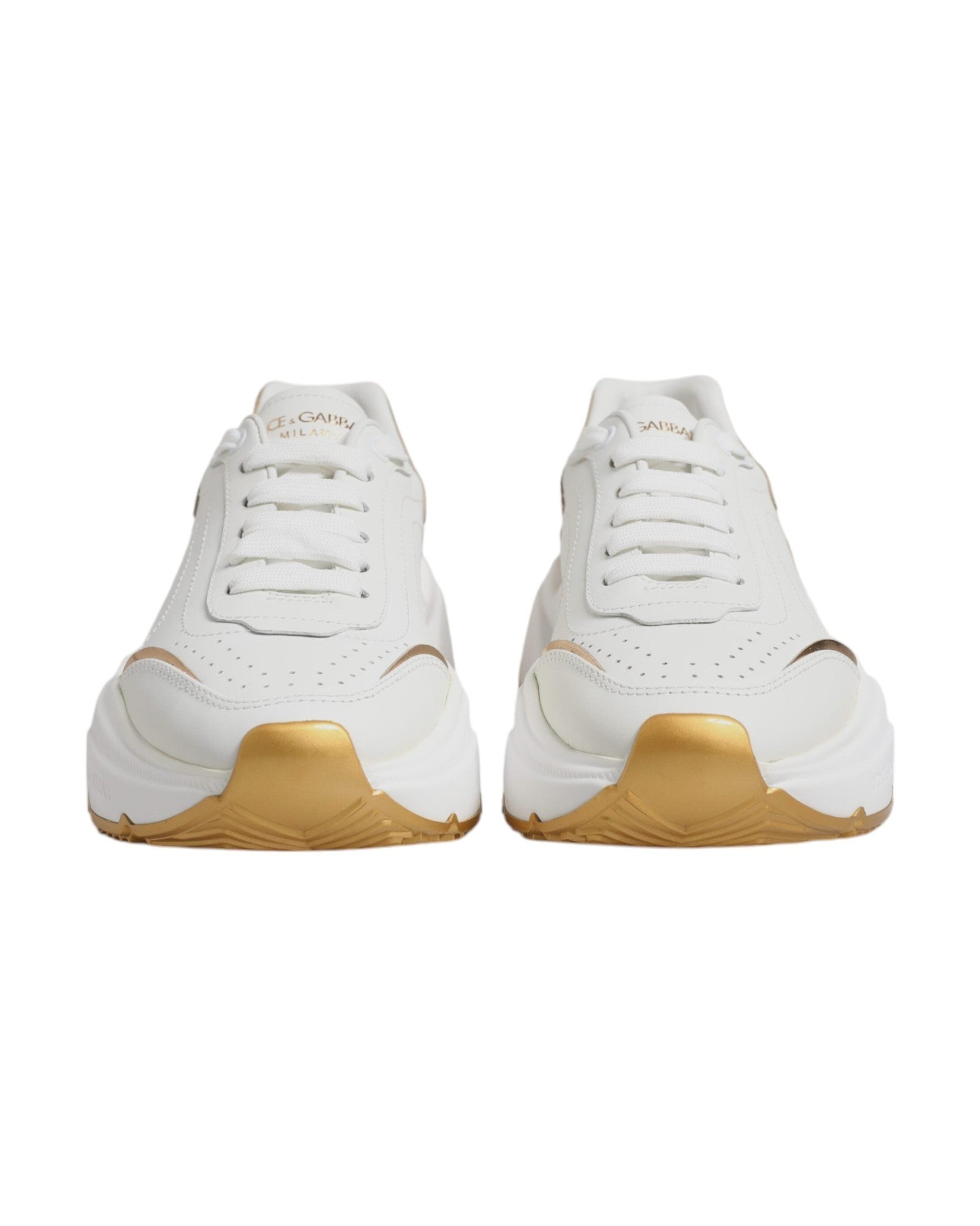 Dolce & Gabbana White Gold Daymaster Low Top Sneakers Shoes Glam Steals