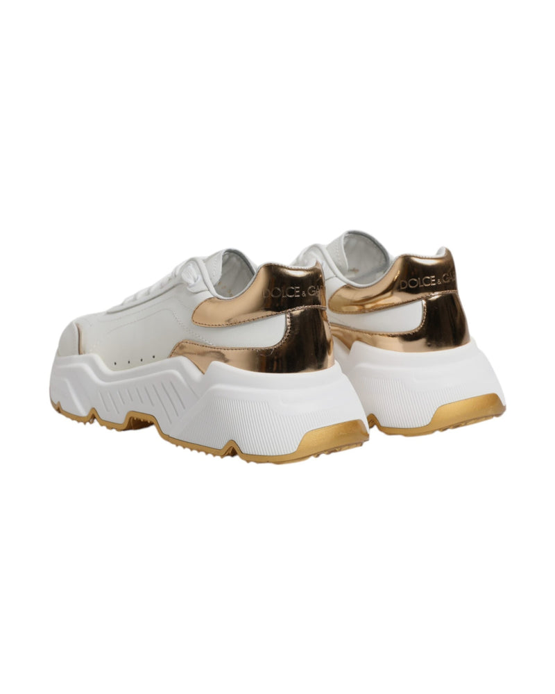 Dolce & Gabbana White Gold Daymaster Low Top Sneakers Shoes Glam Steals
