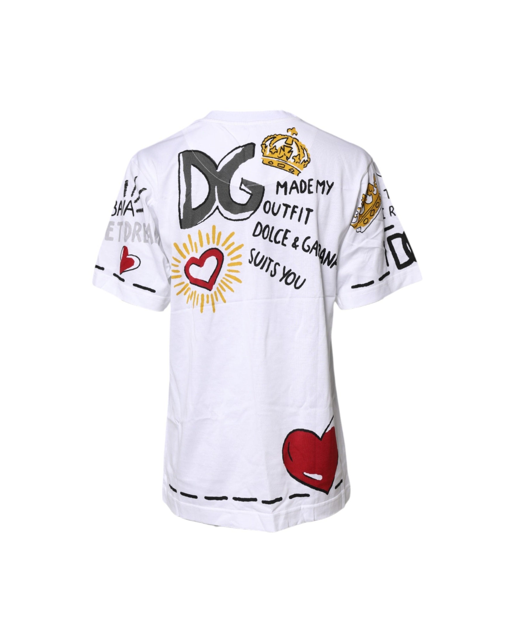 Dolce & Gabbana White Jersey Short Sleeved Printed T-shirt Glam Steals