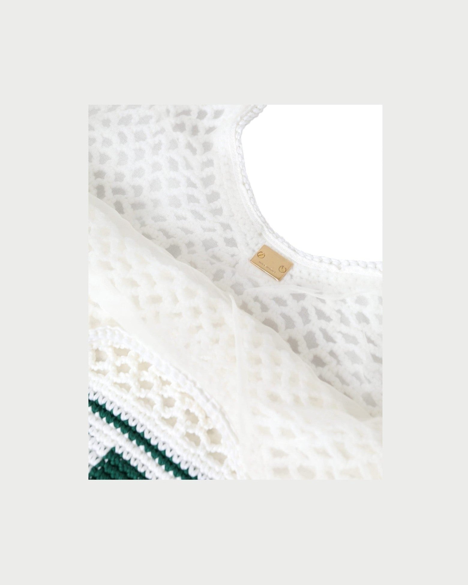 Dolce & Gabbana Knitted Cotton Logo Shopping Tote White Green Bag Glam Steals