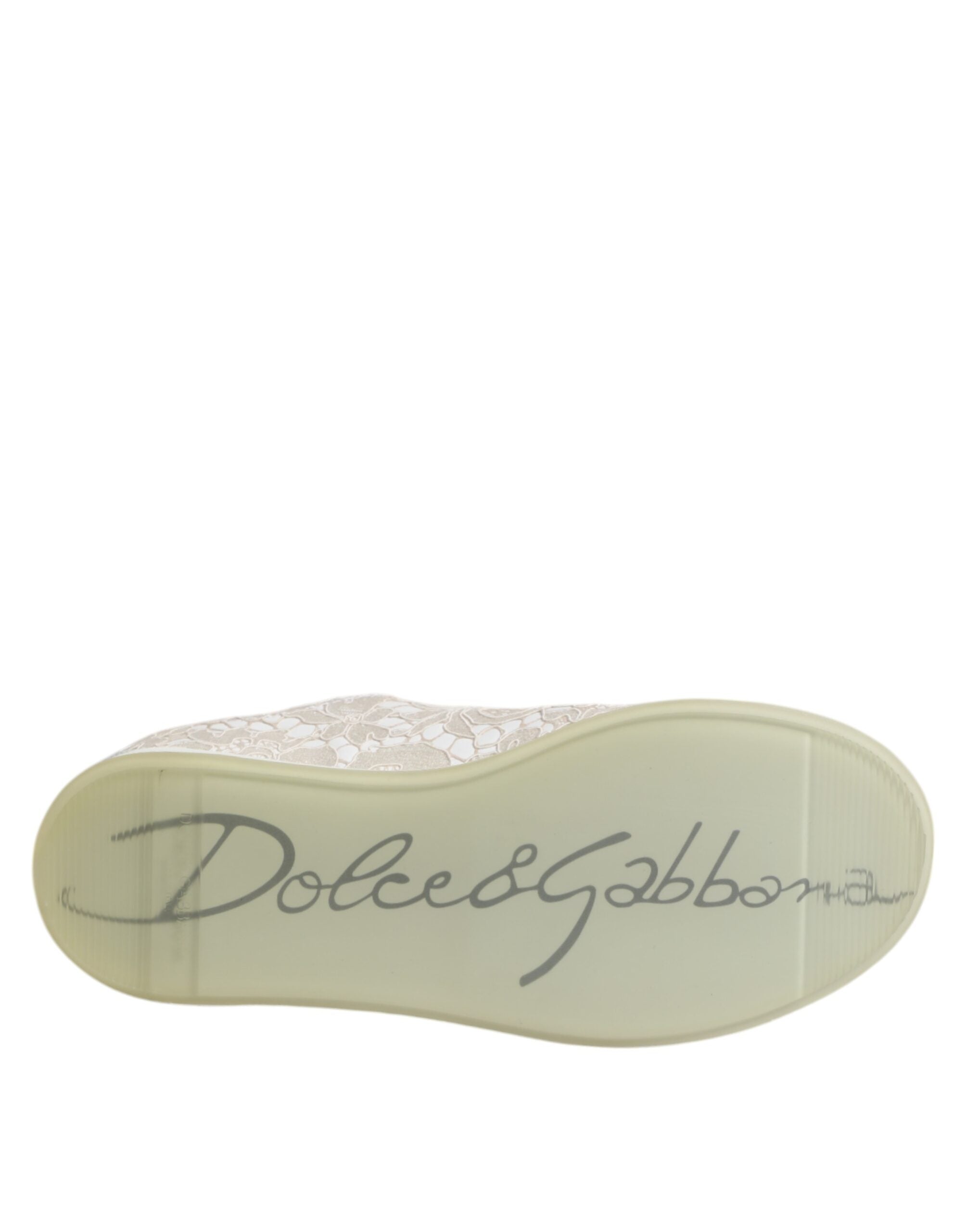 Dolce & Gabbana White Lace Leather Low Top Sneaker Shoes Glam Steals