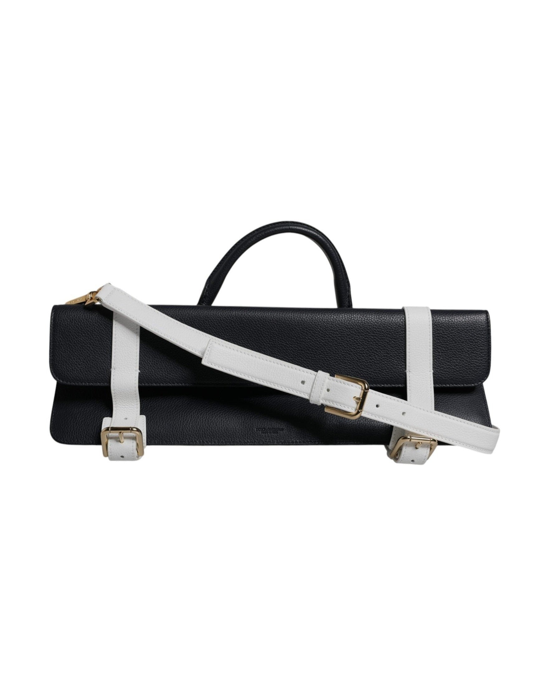 Dolce & Gabbana White Leather Blue Calfskin Crossbody Shoulder Bag Glam Steals