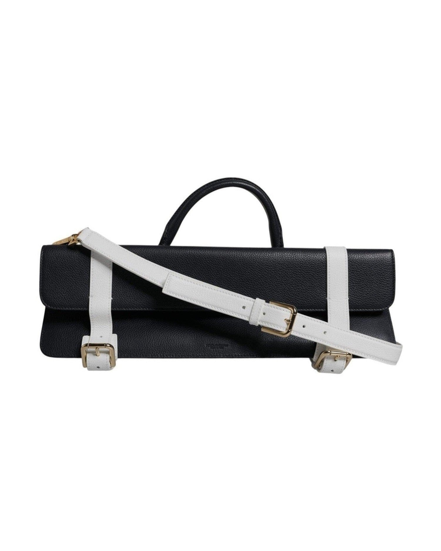 Dolce & Gabbana White Leather Blue Calfskin Crossbody Shoulder Bag Glam Steals
